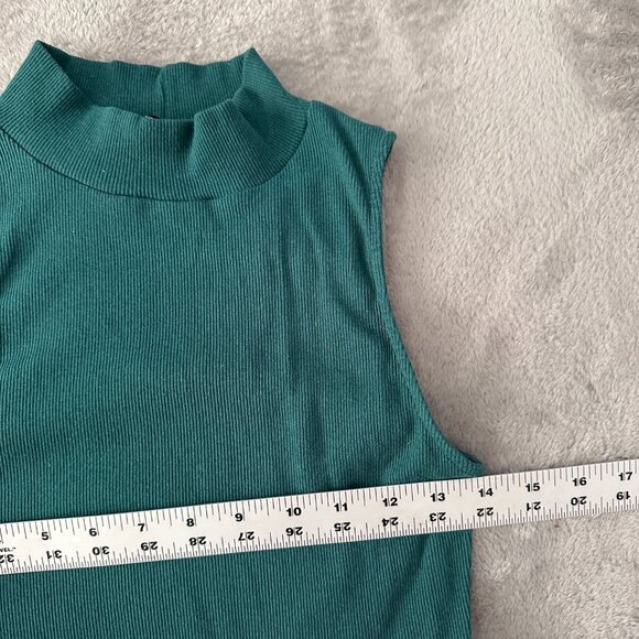 Zara Mock Neck Sleeveless Teal Tiered Mini Dress Women's MEDIUM - Picture 5 of 6